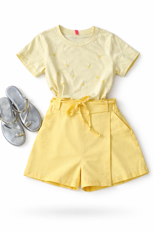 Camiseta em Malha Bordada