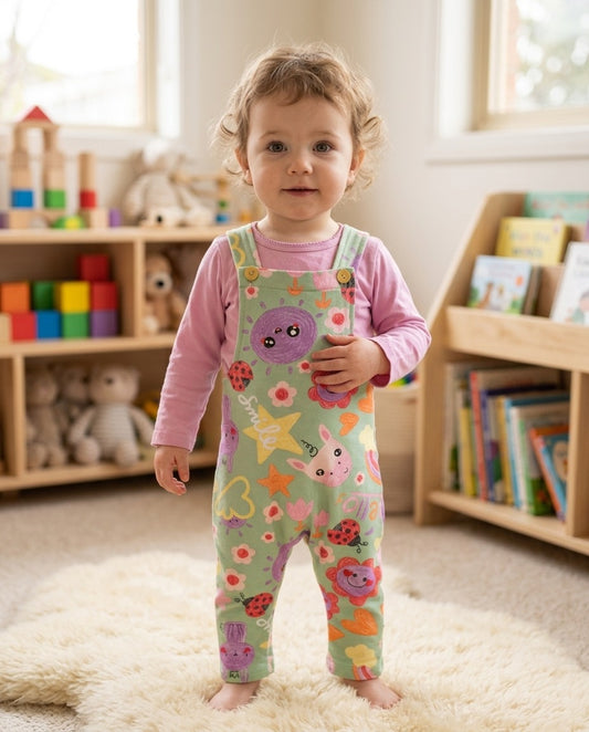 Conjunto feminino infantil macacão/blusa