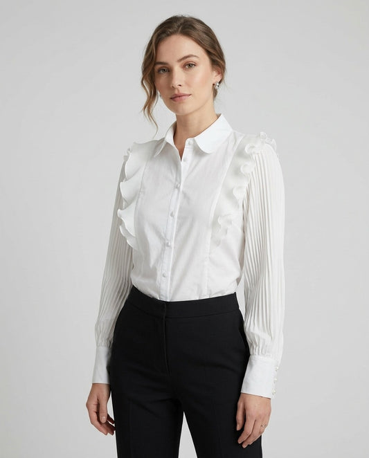 Camisa Feminina em Algodão Manga Longa